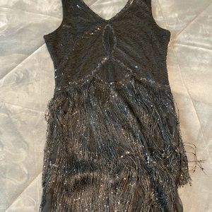 Handmade Black Dress. Party Dress Flapper Size L